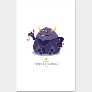 Illustration nursery little monsters - Pendi and the evil Posters and Art